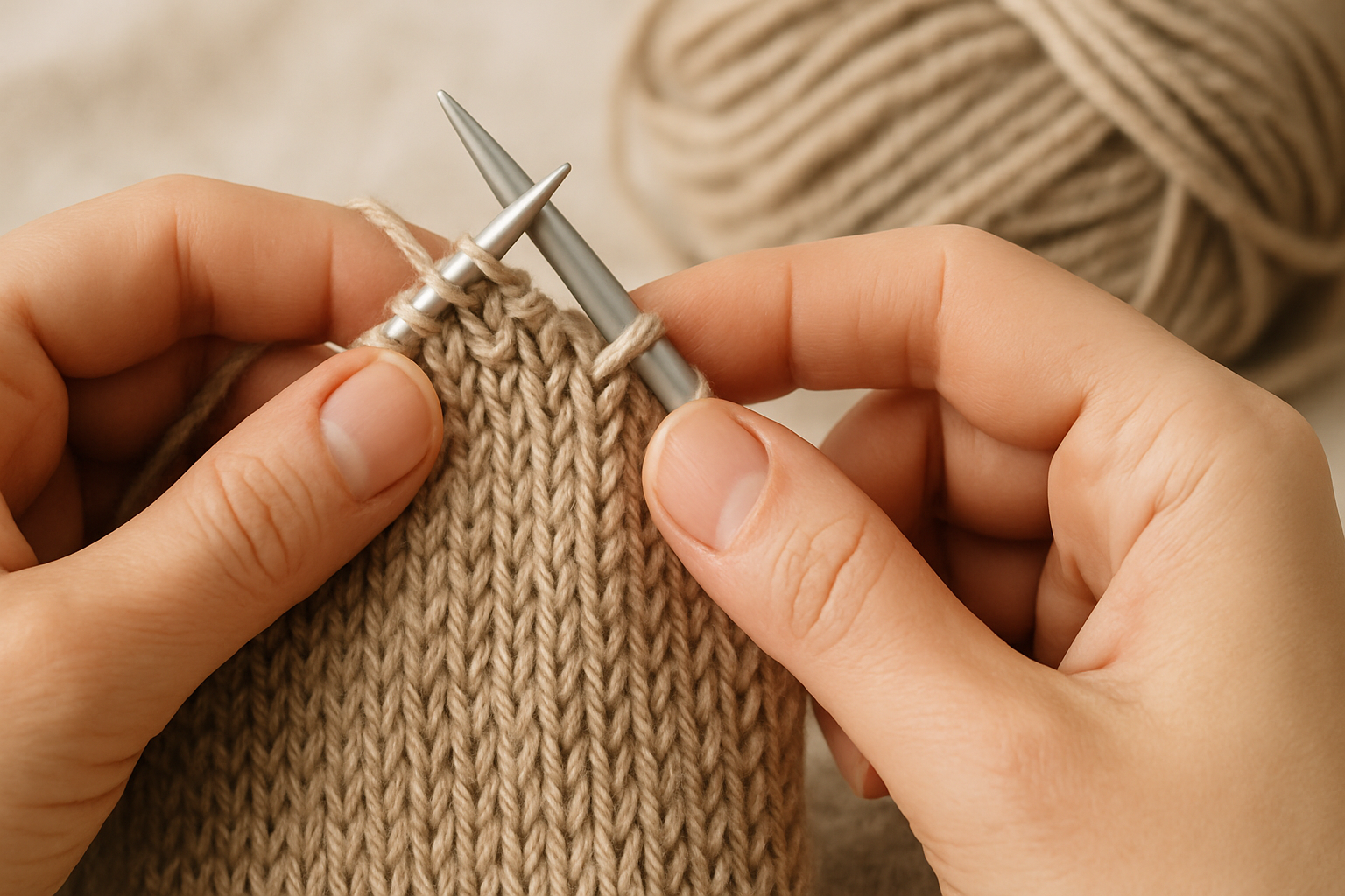 Hands knitting - AI Generated